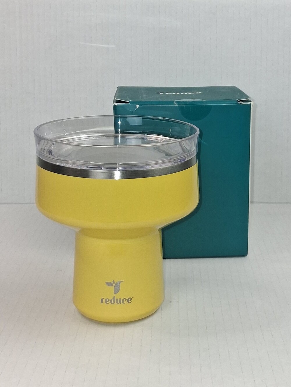 Reduce Saltini Yellow 16oz. Insulated Margraita Cocktail Tumbler w/ Lid